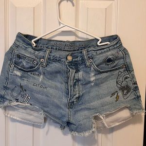 American Eagle Outfitters Short Jean Shorts with designs